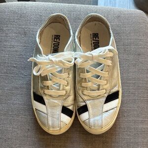 Re/Done Silver Low Top Sneakers